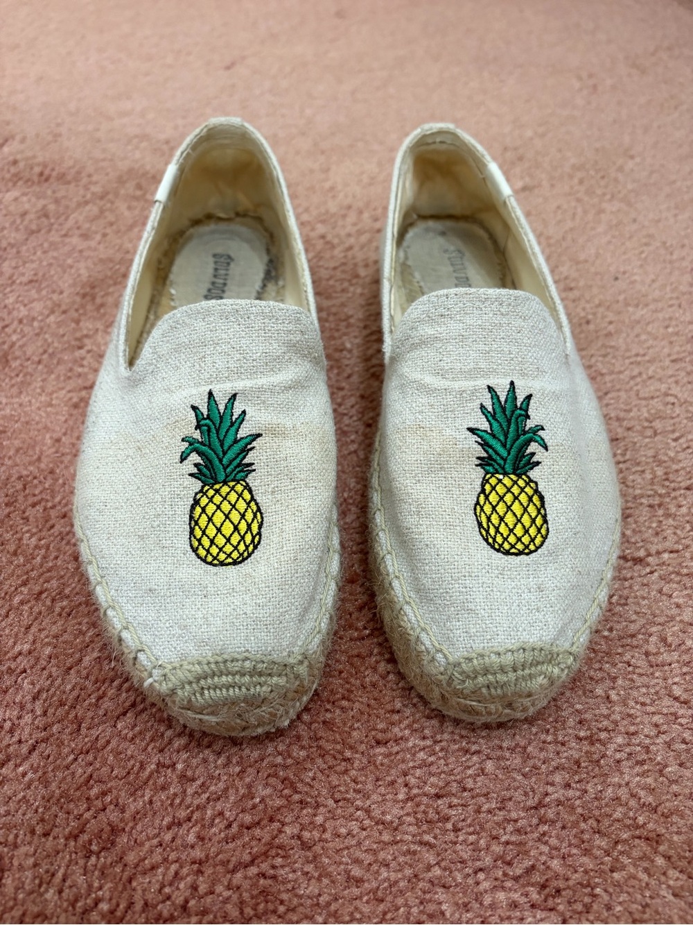 Soludos Pineapple Embroidered Canvas Espadrilles
